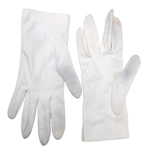 Vintage Max Mayer's Fashion Gloves 1950s White Stretch Czechoslovakia MCM - Picture 5 of 14